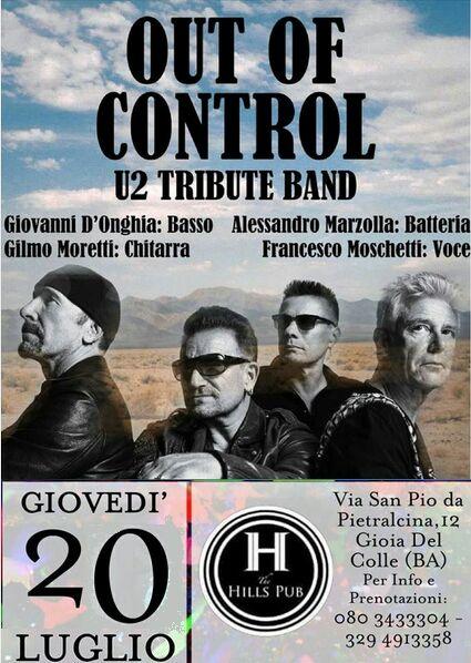 Out of Control U2 Tribute band live The Hills Pub
