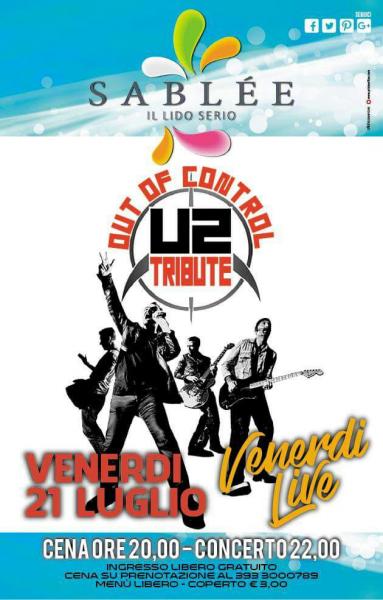 Out of Control U2 Tribute band live Sablèe il Lido Serio Castellaneta Marina (TA)