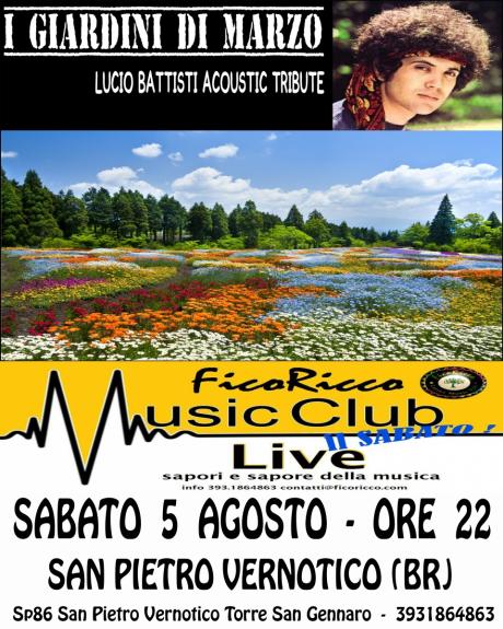 I GIARDINI DI MARZO live @Fico Ricco, Sabato 5 Agosto - San Pietro Vernotico (BR)