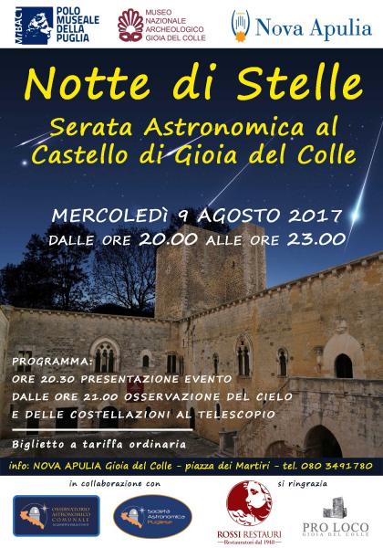 NOTTE DI STELLE - Serata Astronomica al Castello di Gioia del Colle