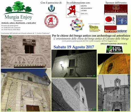 Per le chiese del borgo antico con archeologo ed astrofisico - L’orientamento delle chiese del borgo antico di Cassano
