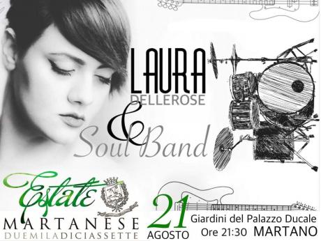 Laura Delle Rose & sSoul Band in concerto ai Giardini di Palazzo Ducale di Martano