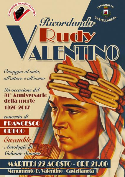 Ricordando Rudy Valentino è l’omaggio al mito all’attore e all’uomo