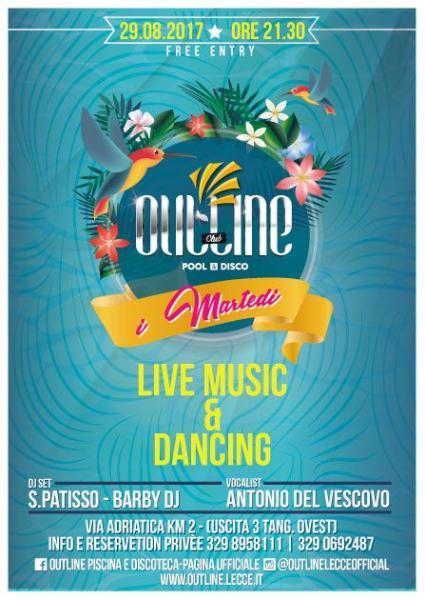 Martedì Live&disco All'outline di Lecce, Continuano i Pool Party a Bordo Piscina