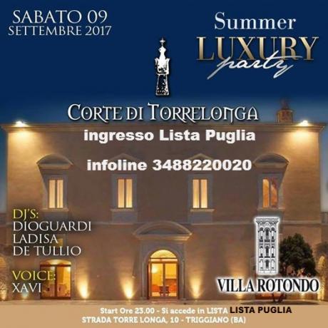 Sab 9 Sett - Corte di Torrelonga - Summer Party - Ingresso Lista Puglia