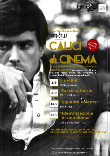 Nuovo appuntamento con la rassegna “Calici di Cinema”, omaggio a Tomas Milian.