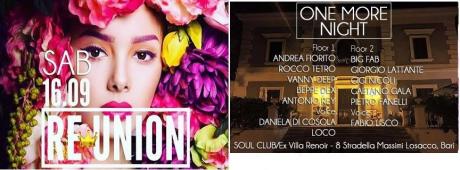 Sabato 16 Sett "Reunion" One Night - Soul Club ex Villa Renoir!
