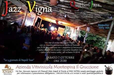 SABATO 7 OTTOBRE ORE 21.00 “JAZZ IN VIGNA” QUARTIERI JAZZ IN CONCERTO