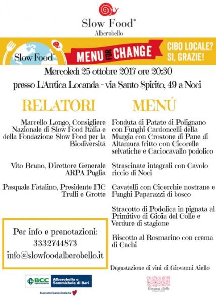 #Menuforchange - Cibo locale? Si grazie