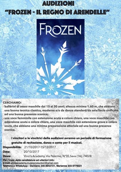 Audizioni per il musical “Frozen - Il regno di Arendelle”