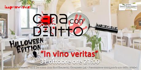 Cena con Delitto "In vino veritas" il 31 ottobre a Collepasso