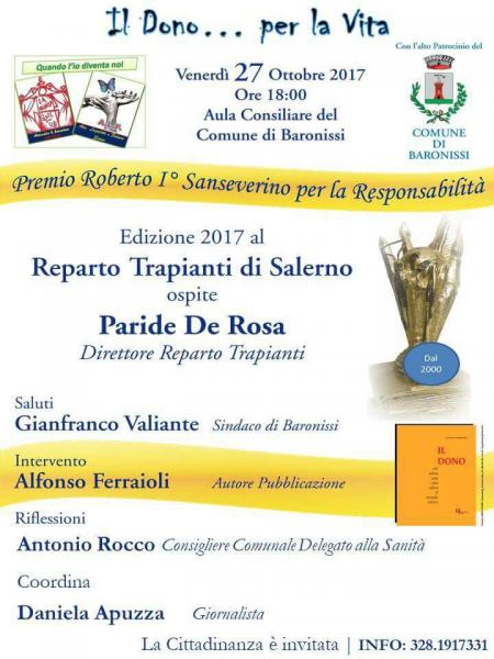 XVII° EDIZIONE DEL PREMIO ROBERTO I° SANSEVERINO