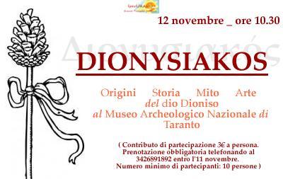 Dionysiakos - Origini, Storia, Mito, Arte del dio Dioniso al Museo Archeologico Nazionale di Taranto (M.Ar.Ta.)
