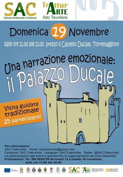 Sac Tratturarte – Alto Tavoliere: Domenica 19 Novembre Visita Guidata al Castello di Torremaggiore