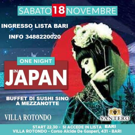 Sab 18 Novembre - Villa Rotondo - One night in Japan - Buffet di sushi