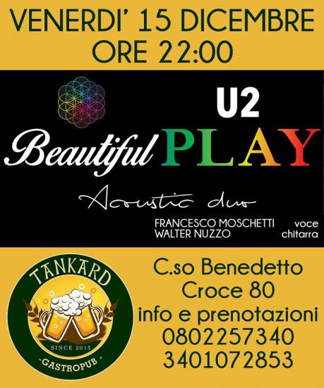 Beautiful Play Acoustic duo U2/Coldplay Live al Tankard Pub