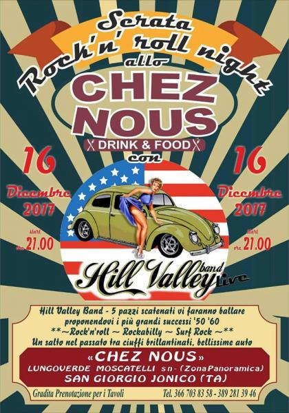Hill Valley Rock'n'roll Band live allo Chez Nous di San Giorgio Jonico