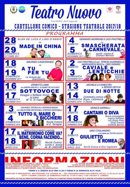 Teatro Nuovo – Cartellone comico 2017/2018