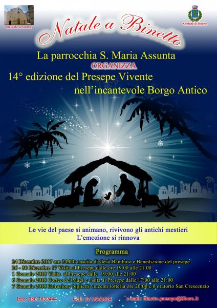 XIV Edizione Presepe Vivente Binetto 2017/18