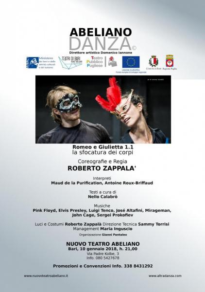 Compagnia Zappalà Danza: "Romeo e Giulietta 1.1 la sfocatura dei corpi". Info prenotazioni e convenzioni: 338 8431292