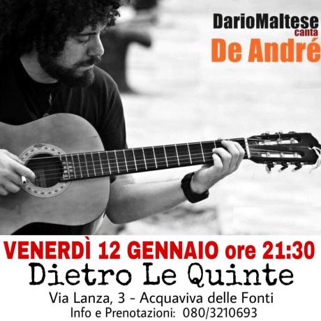 Dario Maltese canta De André / Dietro Le Quinte / Acquaviva delle Fonti