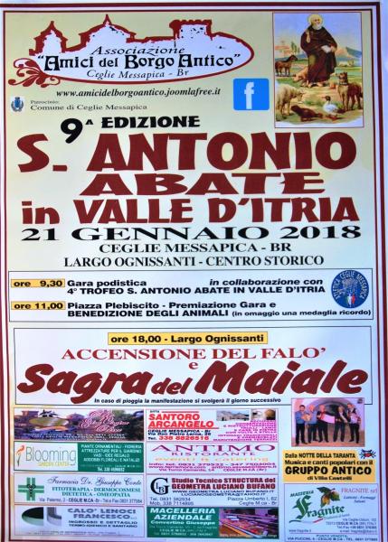 9^ Festa di S. Antonio Abate  in Valle d'Itria e Sagra del maiale