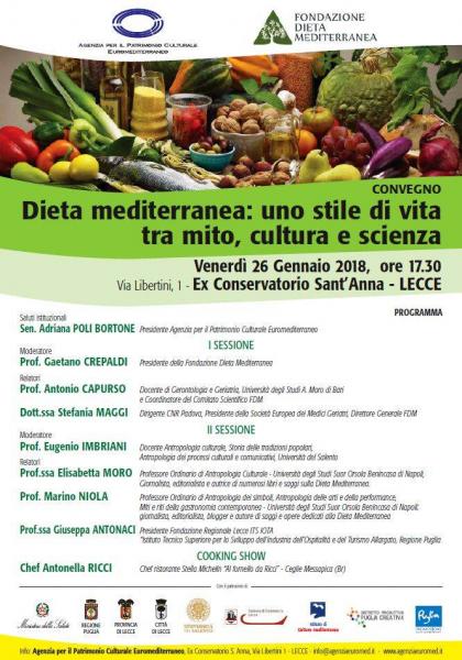 CONVEGNO -  “DIETA MEDITERRANEA: UNO STILE DI VITA TRA MITO, CULTURA E SCIENZA