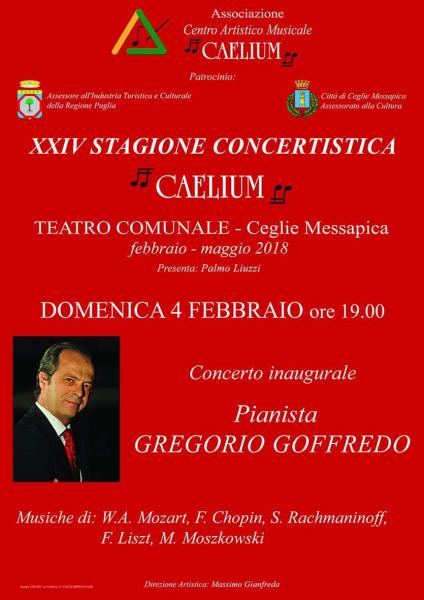 Concerto inaugurale XXIV Stagione concertistica Associazione Caelium pianista Gregorio Goffredo