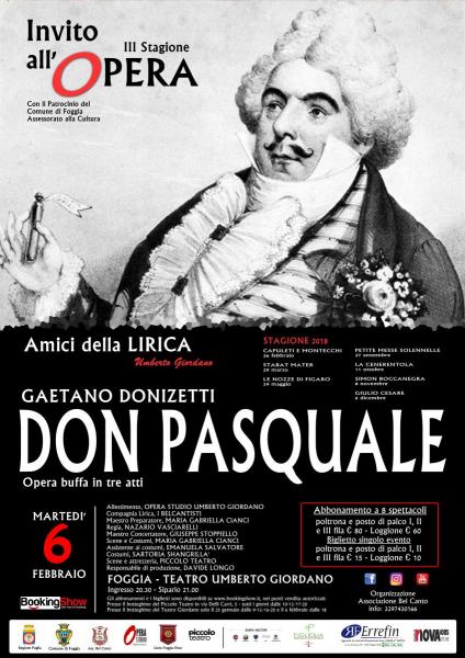 Il DON PASQUALE di Donzetti al Teatro Giordano