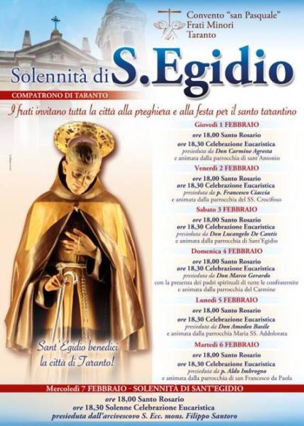 Solennità di Sant'Egidio compatrono di Taranto alla chiesa di San Pasquale