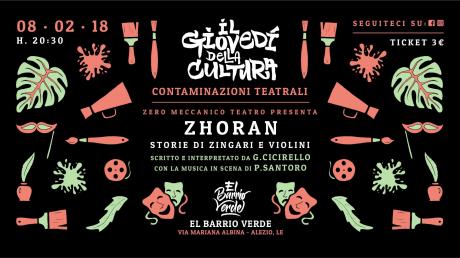 Il Giovedì della Cultura - ContaminAzioni Teatrali con le storie di Zhoran