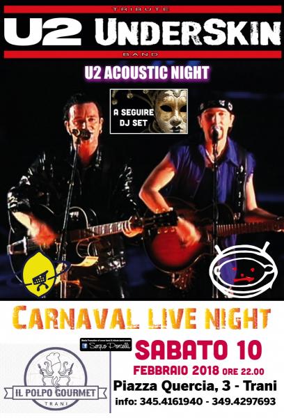 U2 Underskin tribute band acoustic carnaval night