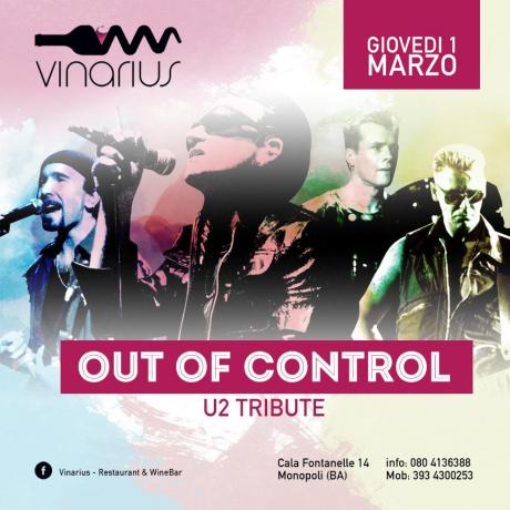 Giovedì 1 Marzo al Vinarius gli "out of control" tribut band U2