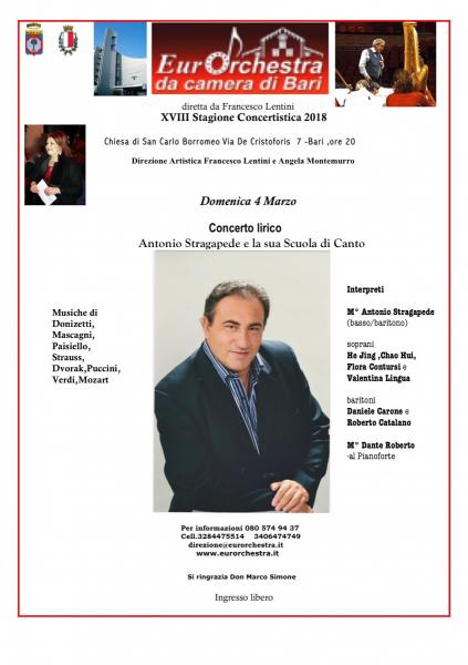 Concerto lirico per le Domeniche in Musica dell'EurOrchestra con Antonio Stragapede