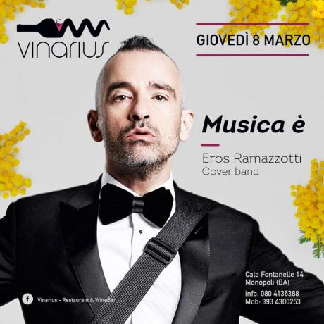 Festa della donna al Vinarius con "Musica è" tributo band Eros Ramazzotti