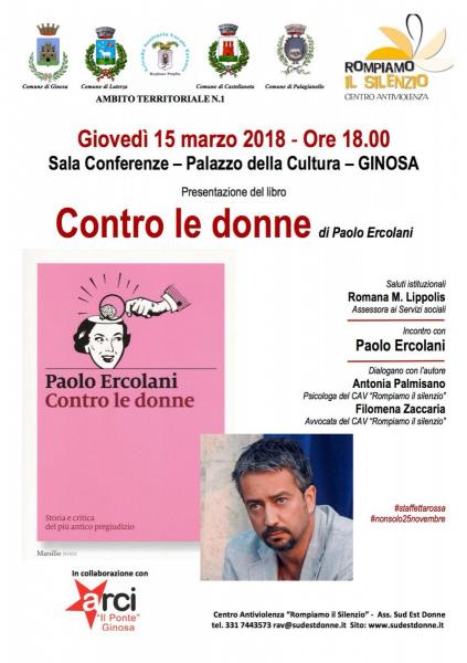 "Contro le donne": presentazione del libro di e con Paolo Ercolani