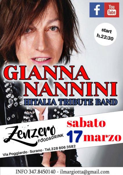 Gianna Nannini Tribute - 17 marzo @Zenzero Food & Drink Surano