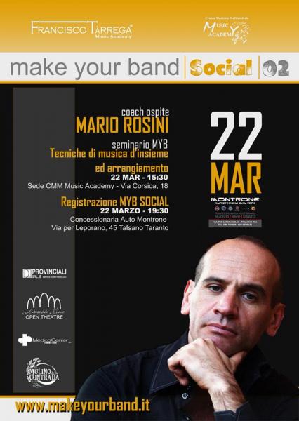 Giovedì 22 marzo Mario Rosini per il secondo appuntamento di “Make your band Social”