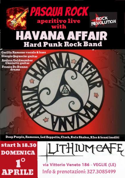 Pasqua Rock con il live degli HAVANA AFFAIR Rock Band, domenica 1° aprile al Lithium di Veglie (Le)