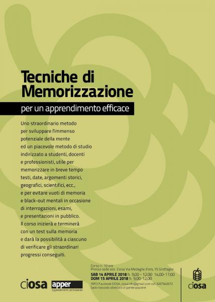 Tecniche di Memorizzazione per un apprendimento efficace