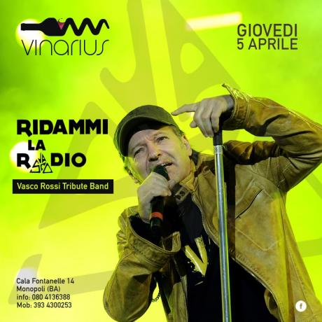 Giovedì 5 aprile sul palco del Vinarius "Ridammi la radio" tribute band Vasco Rossi