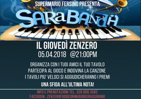 Sarabanda - gioco a premi - giovedì 5 aprile @Zenzero Surano