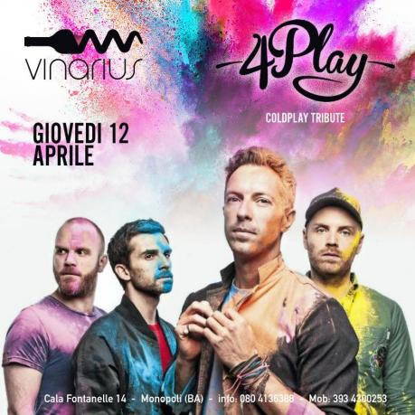 Giovedì 12 aprile sul palco del Vinarius i 4play || tribute band Coldplay