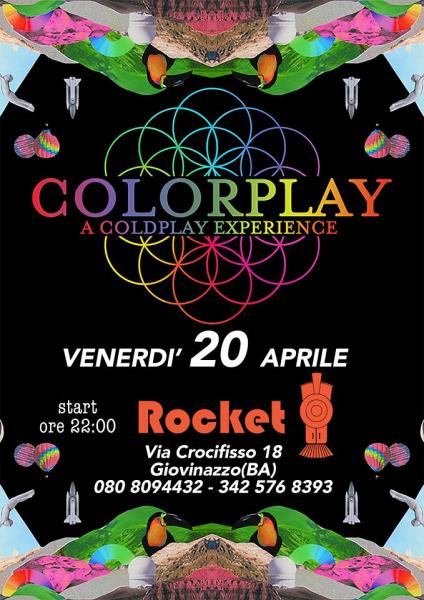 Colorplay a Coldplay experience live Rocket Pub Giovinazzo