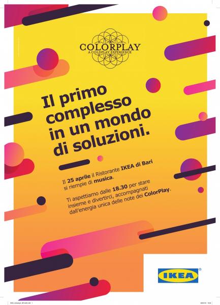 Colorplay a Coldplay experience live IKEA Bari