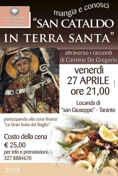 A cena con Carmine De Gregorio per riscoprire San Cataldo in Terra Santa.
