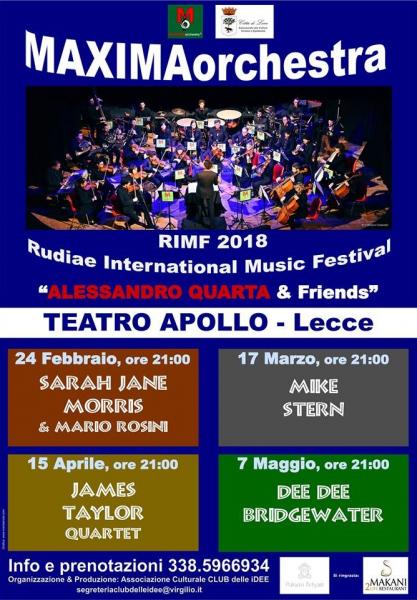 MAXIMAorchestra Dee Dee Bridgewater Rimf 2018 Rudiae International Music Festival Alessandro Quarta & Friends