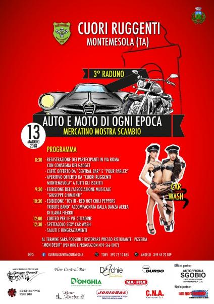 "Auto e moto di ogni epoca": il 13 maggio terzo raduno organizzato da Cuori Ruggenti Montemesola