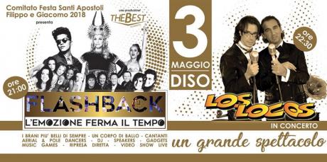 Il nuovo tour estivo di "Flashback" parte da Diso: musica e spettacolo insieme ai Los Locos per la festa dei Santi Filippo e Giacomo