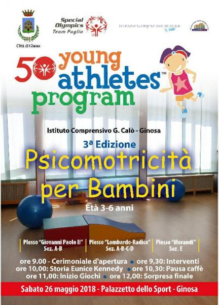 Special Olympics: sabato 26 maggio "Psicomotricità per bambini" a Ginosa